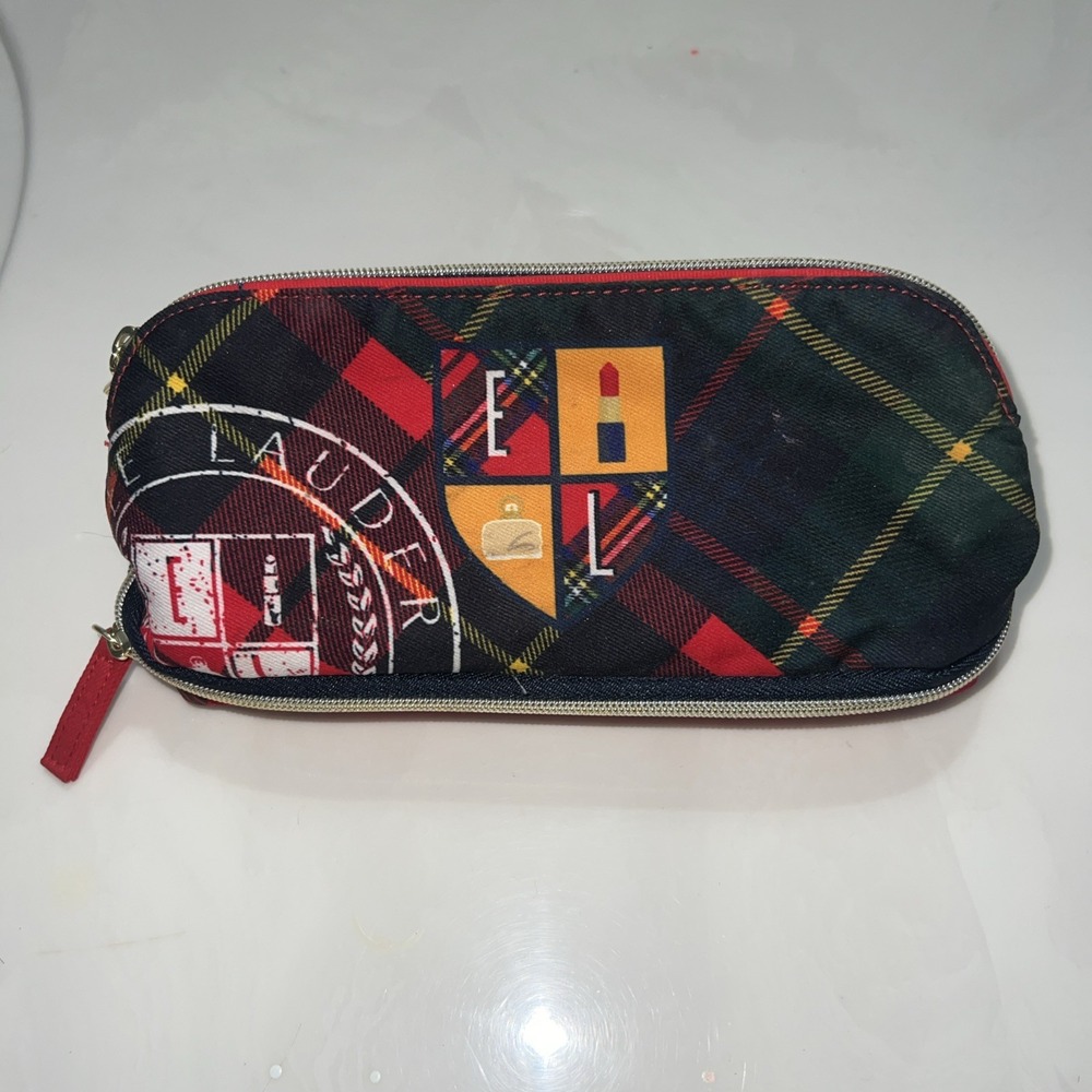 Estee Lauder Limited Edition 2 Zip Compartment Makeup Bag, 8" x‎ 3.75" x 5" NEW